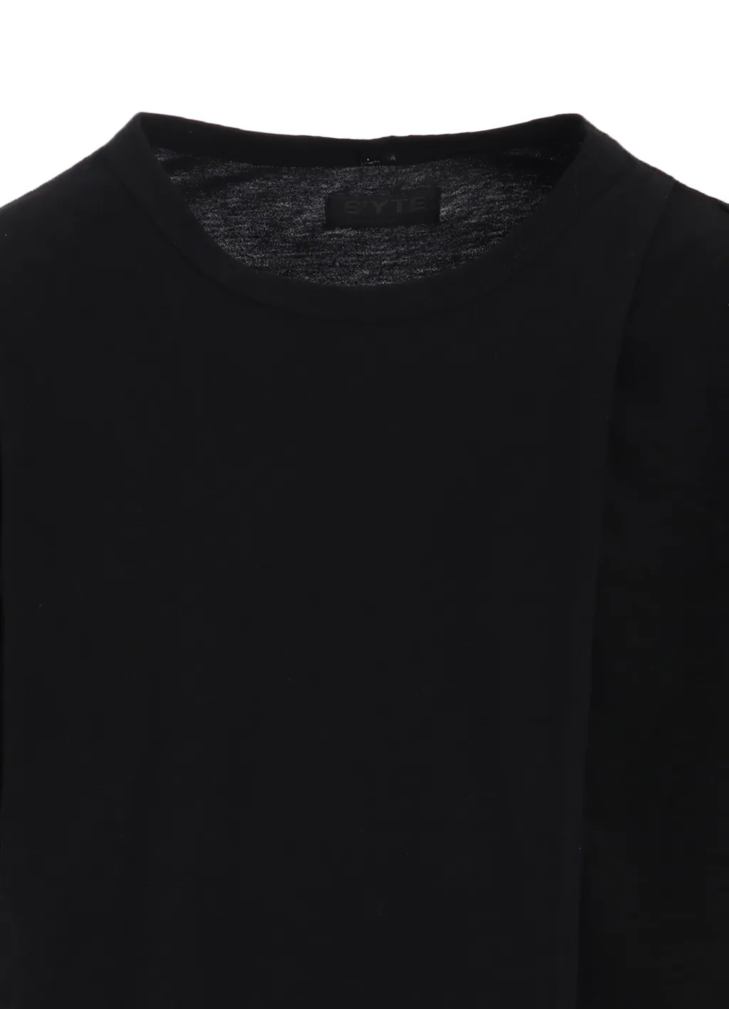 Soft Jersey+Crepe De Chine Asymmetrical T-Shirt