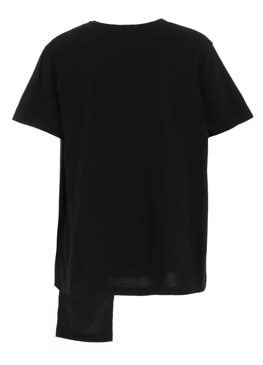 Soft Jersey+Crepe De Chine Asymmetrical T-Shirt