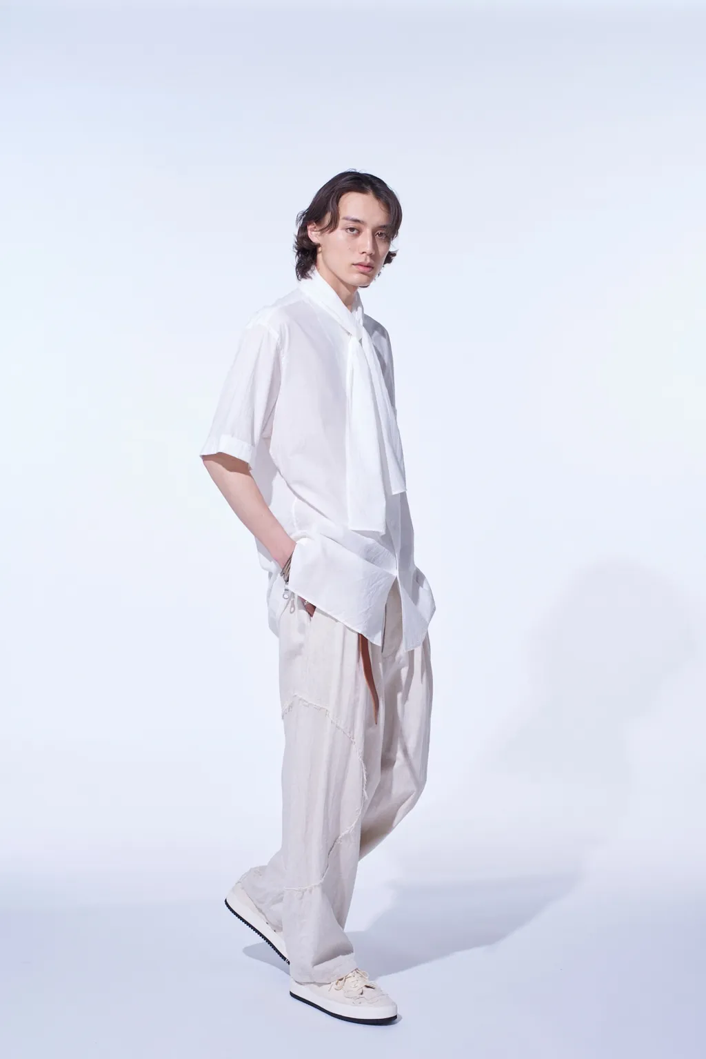Cotton Silk Loan Short-Sleeve Stall Shirt