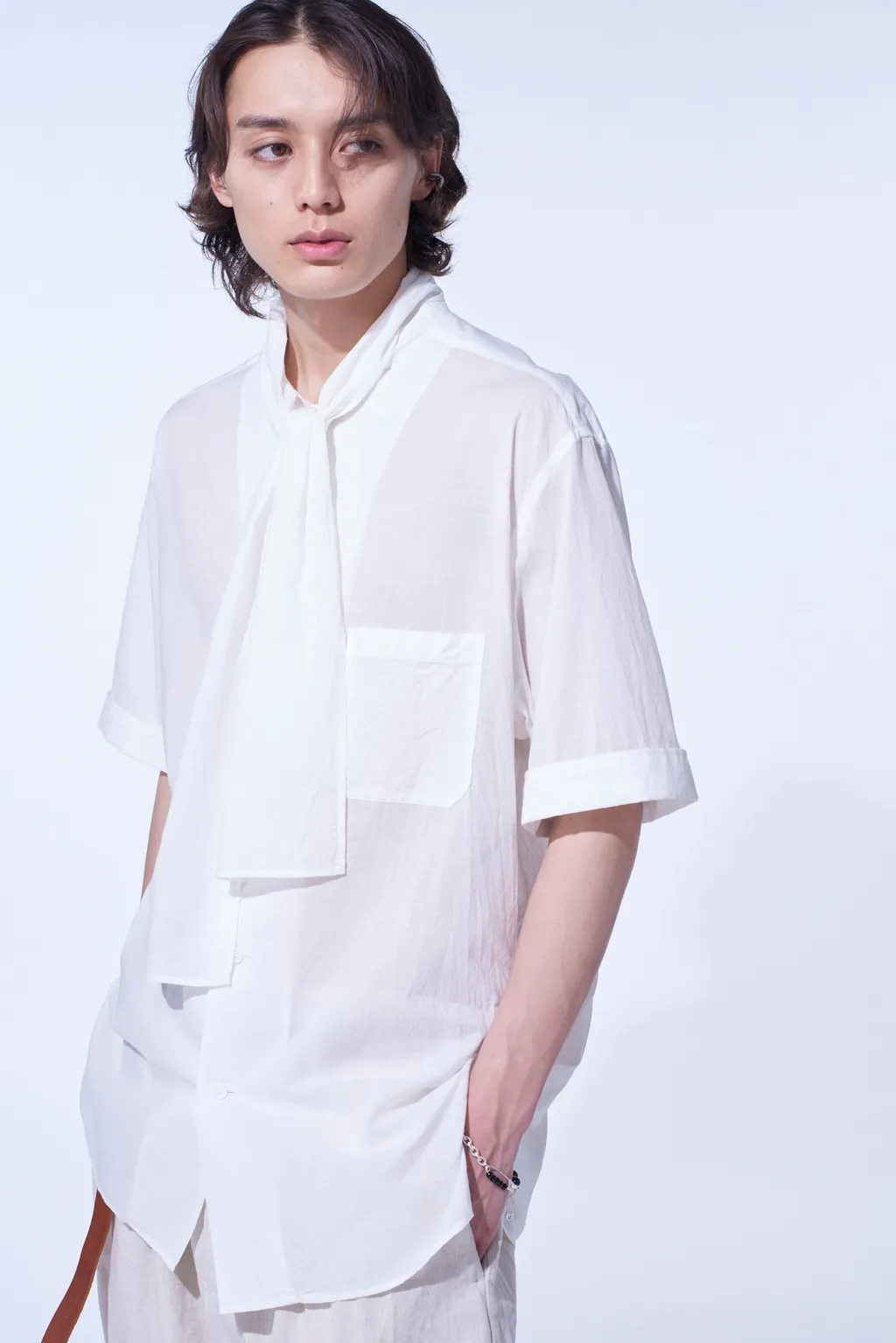 Cotton Silk Loan Short-Sleeve Stall Shirt