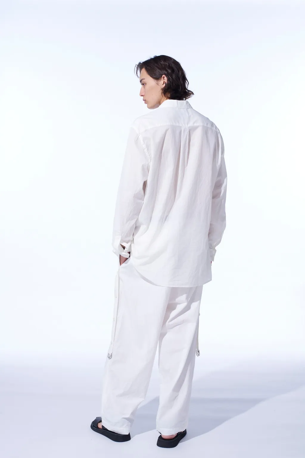 Cotton Silk Loan Loose-Fit Open Collar Shirt
