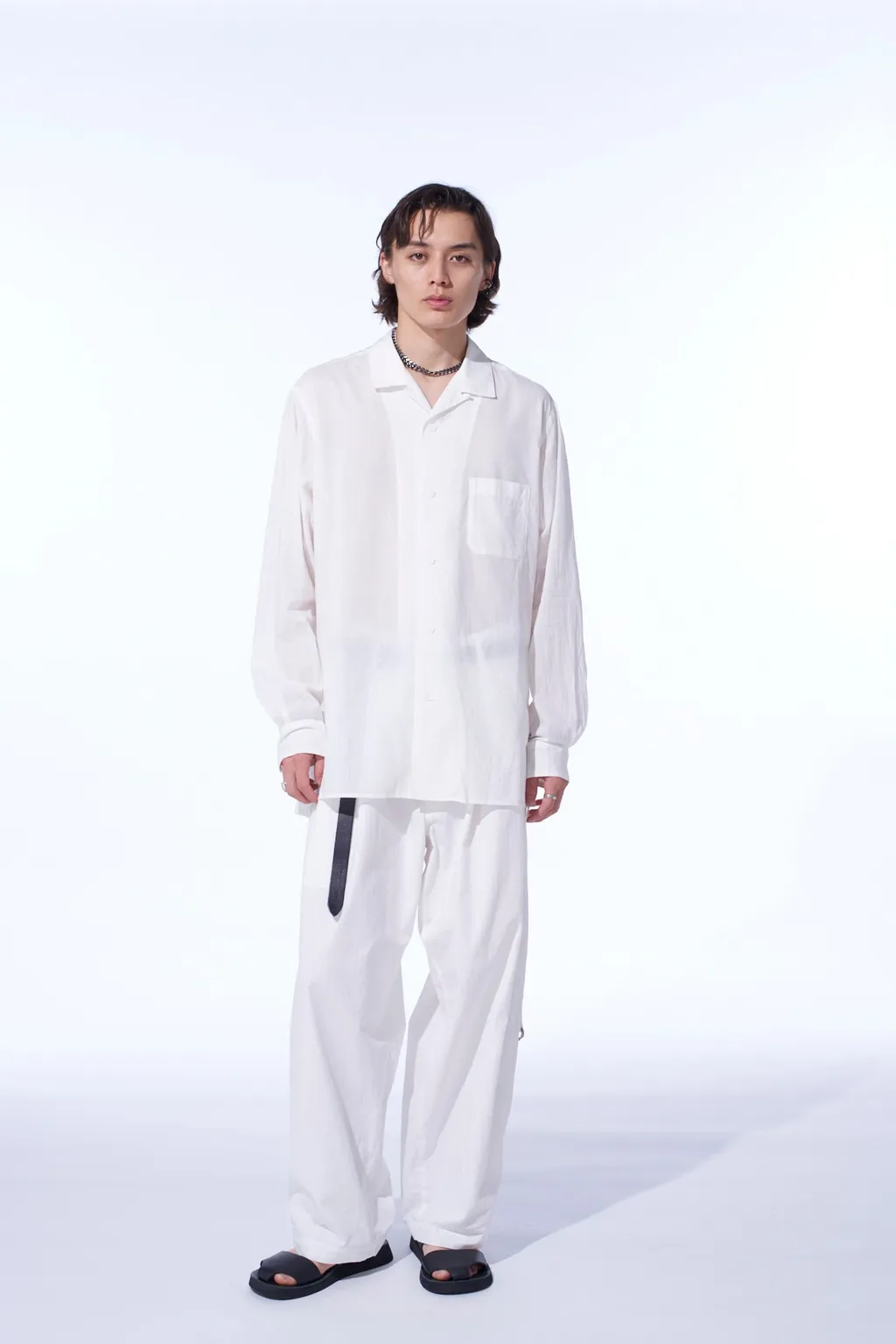 Cotton Silk Loan Loose-Fit Open Collar Shirt
