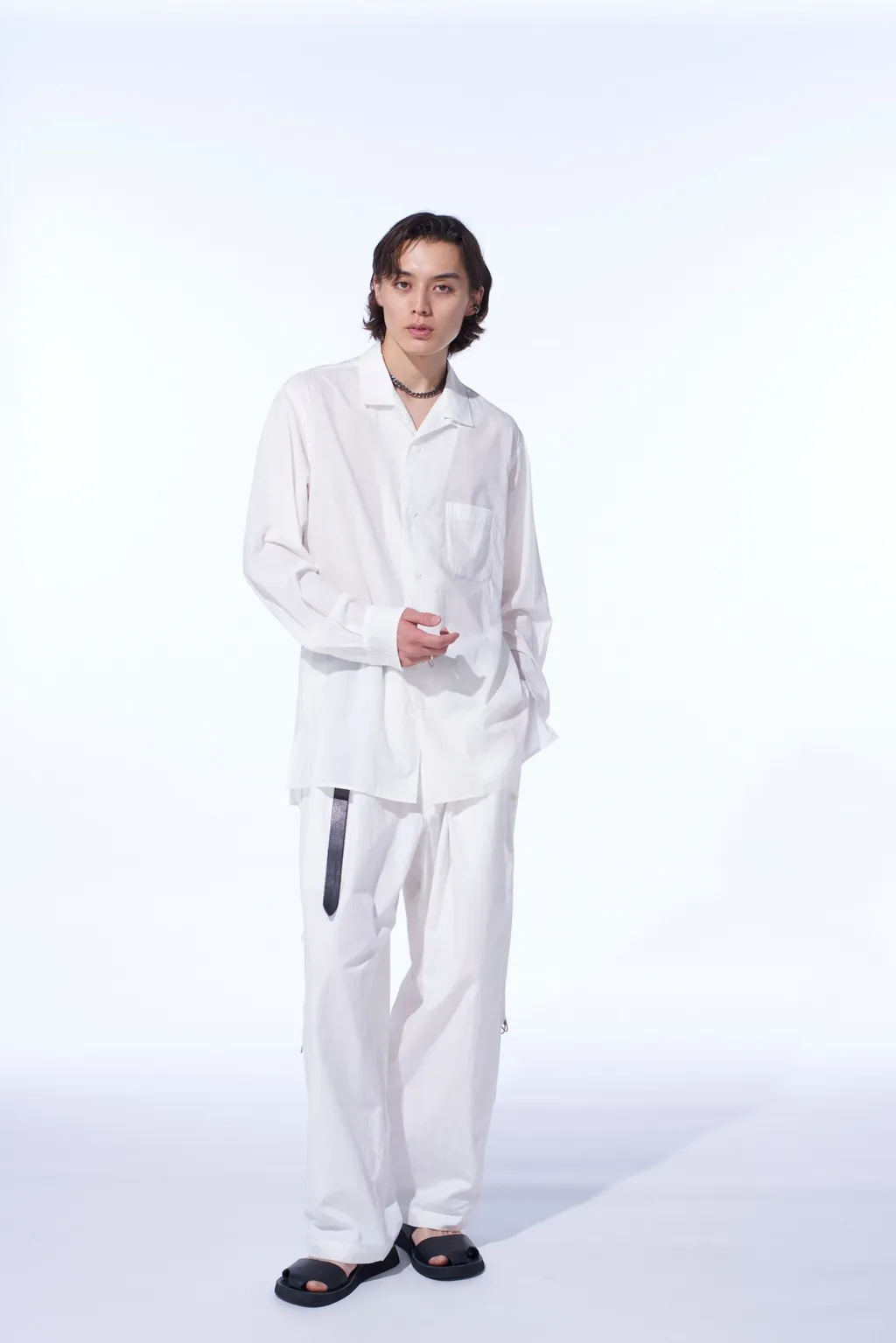 Cotton Silk Loan Loose-Fit Open Collar Shirt