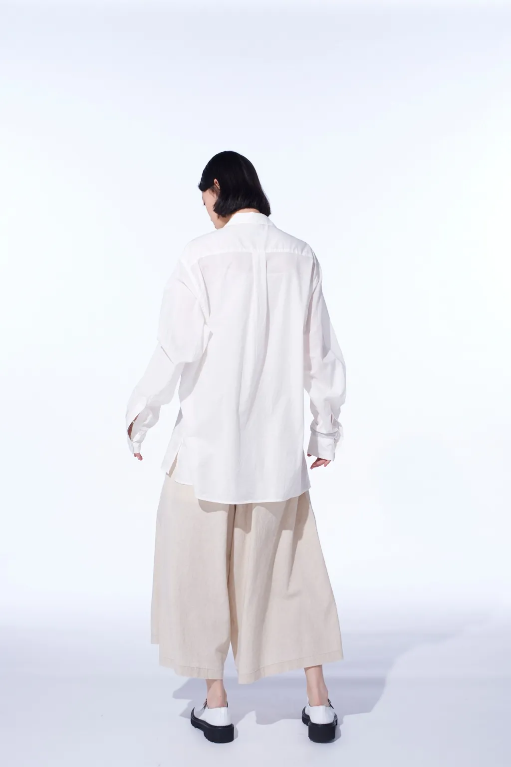 Cotton Silk Loan Loose-Fit Open Collar Shirt