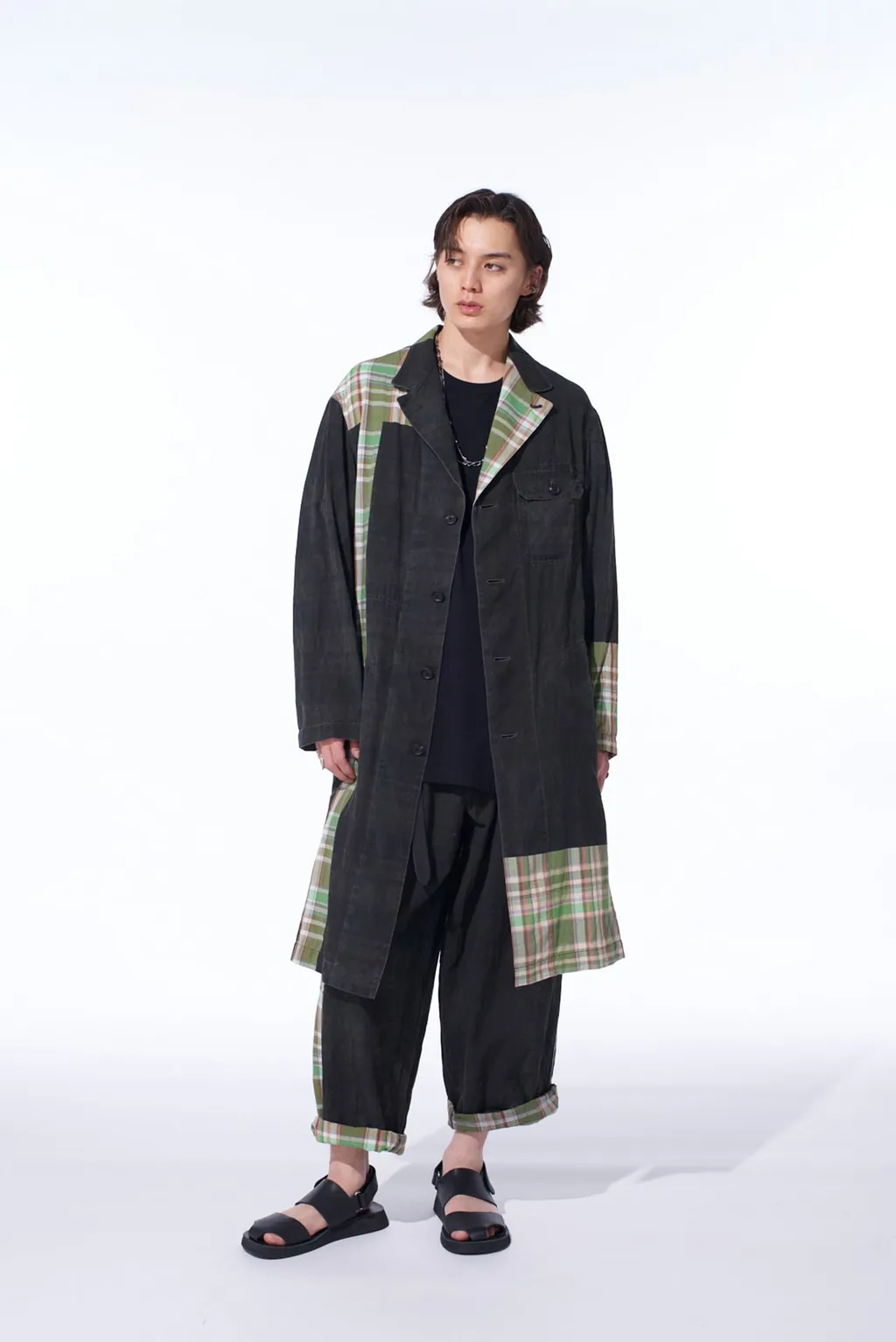 Madras Check Pigment Print Coat