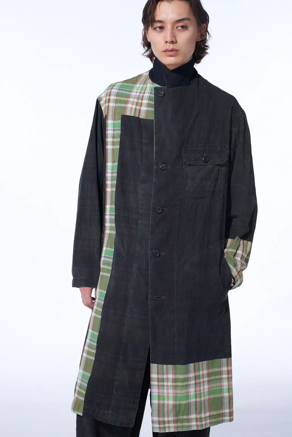 Madras Check Pigment Print Coat