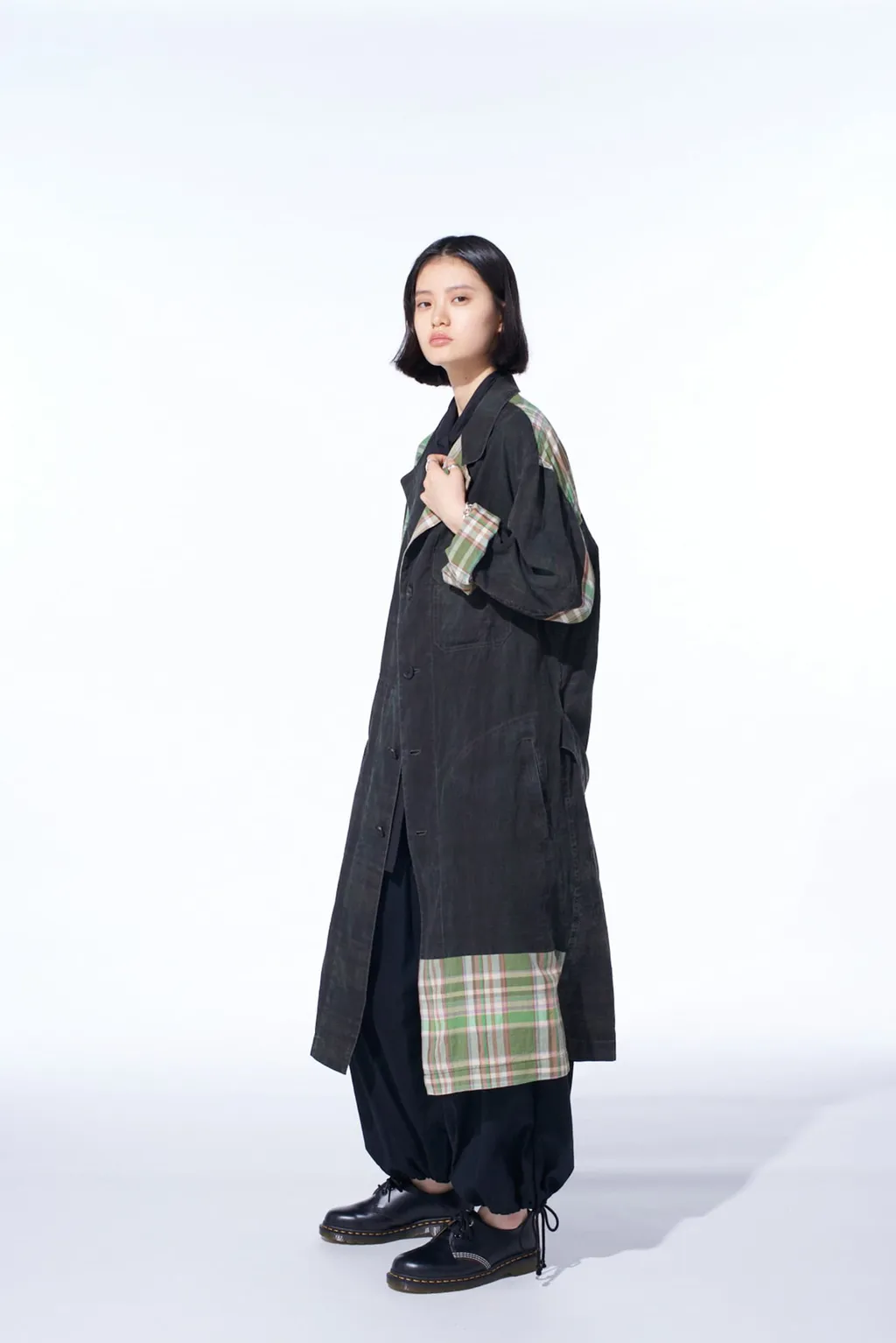 Madras Check Pigment Print Coat