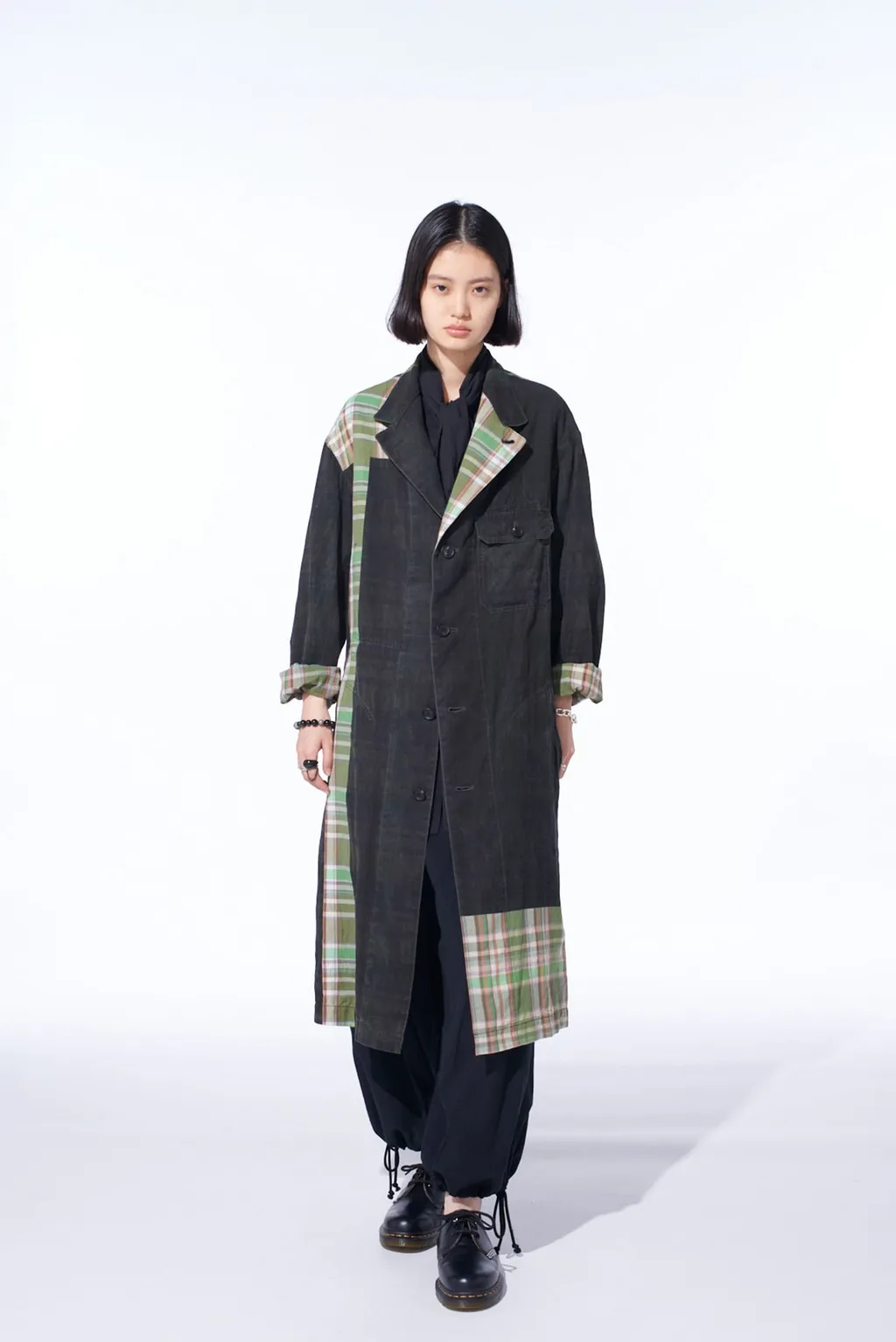 Madras Check Pigment Print Coat