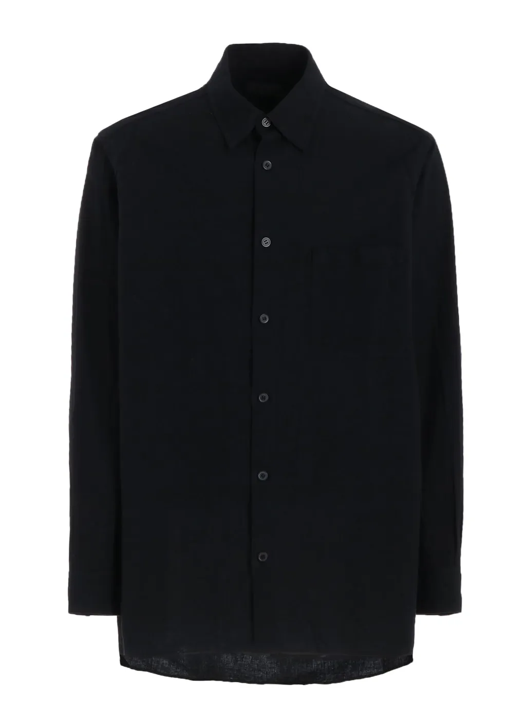 Cotton/Linen Poplin Loose-Fit Regular Collar Shirt