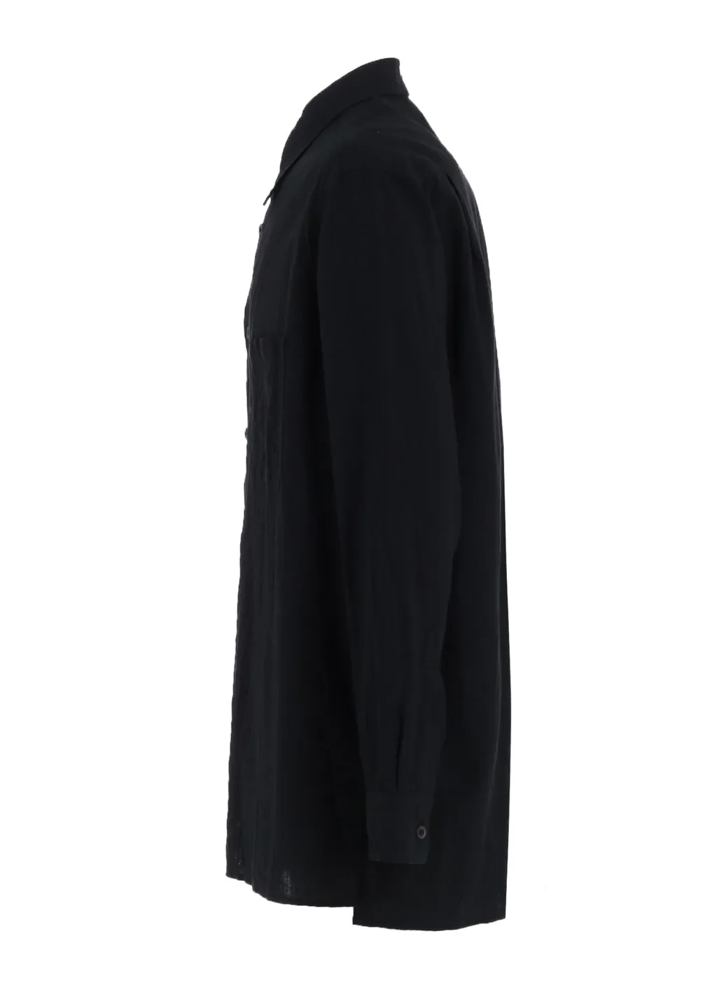 Cotton/Linen Poplin Loose-Fit Regular Collar Shirt