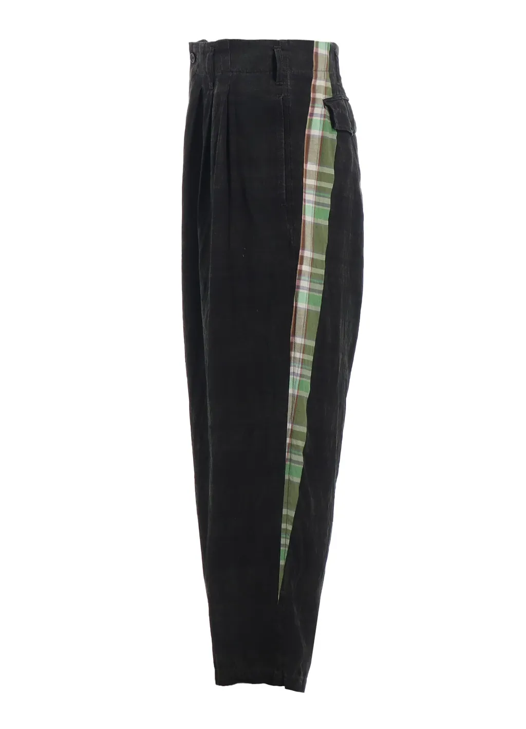 Madras Check Pigment Print 3-Tuck Wide Pants
