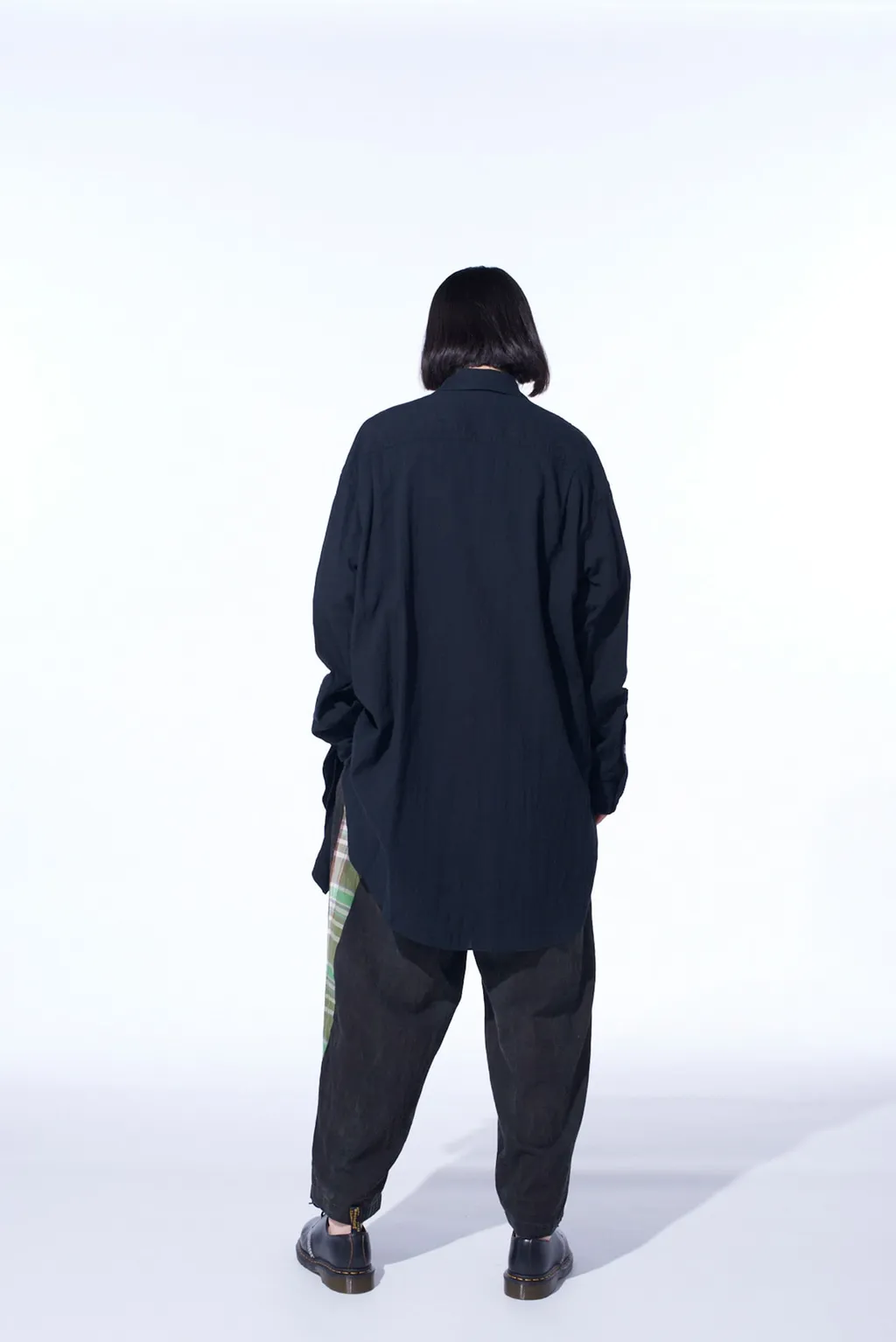 Madras Check Pigment Print 3-Tuck Wide Pants