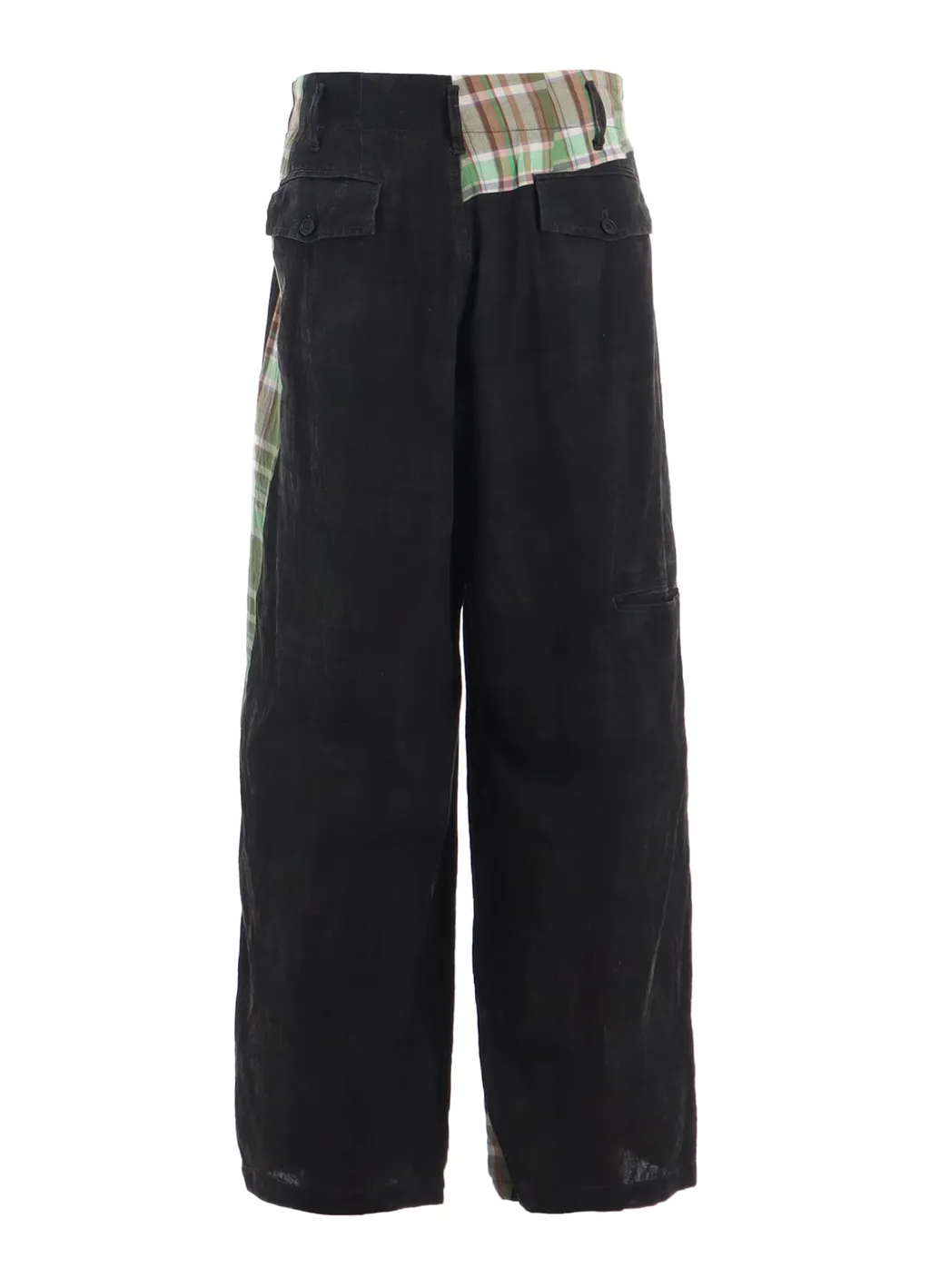 Madras Check Pigment Print 3-Tuck Wide Pants