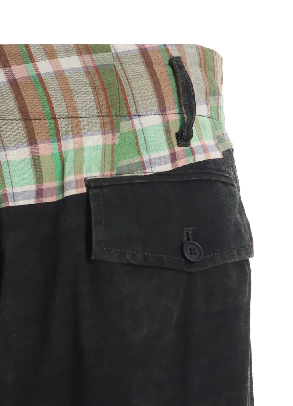 Madras Check Pigment Print 3-Tuck Wide Pants