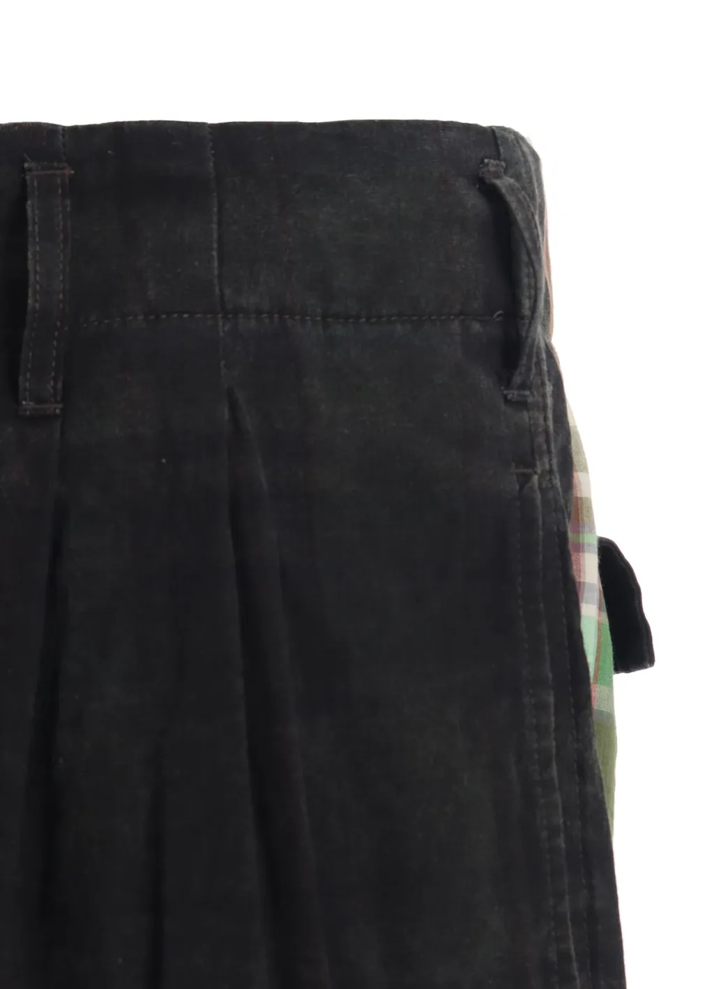Madras Check Pigment Print 3-Tuck Wide Pants