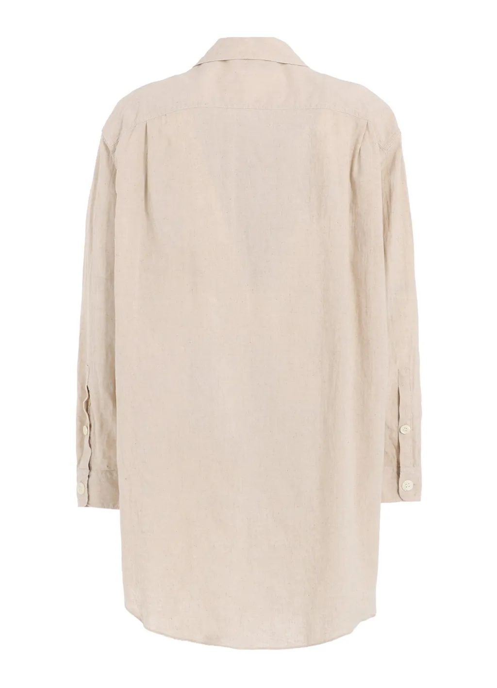 Cotton/Linen Poplin Pleated Oversize Shirt