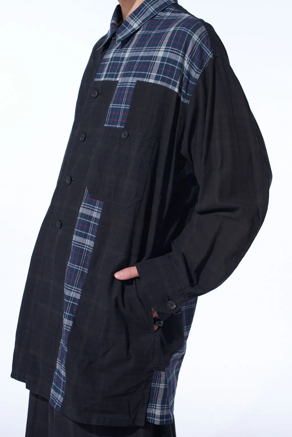 Madras Check Pigment Print Shirt-Blouson