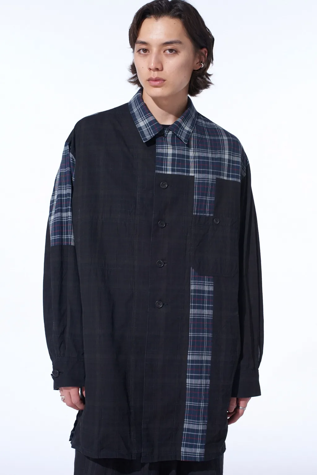 Madras Check Pigment Print Shirt-Blouson