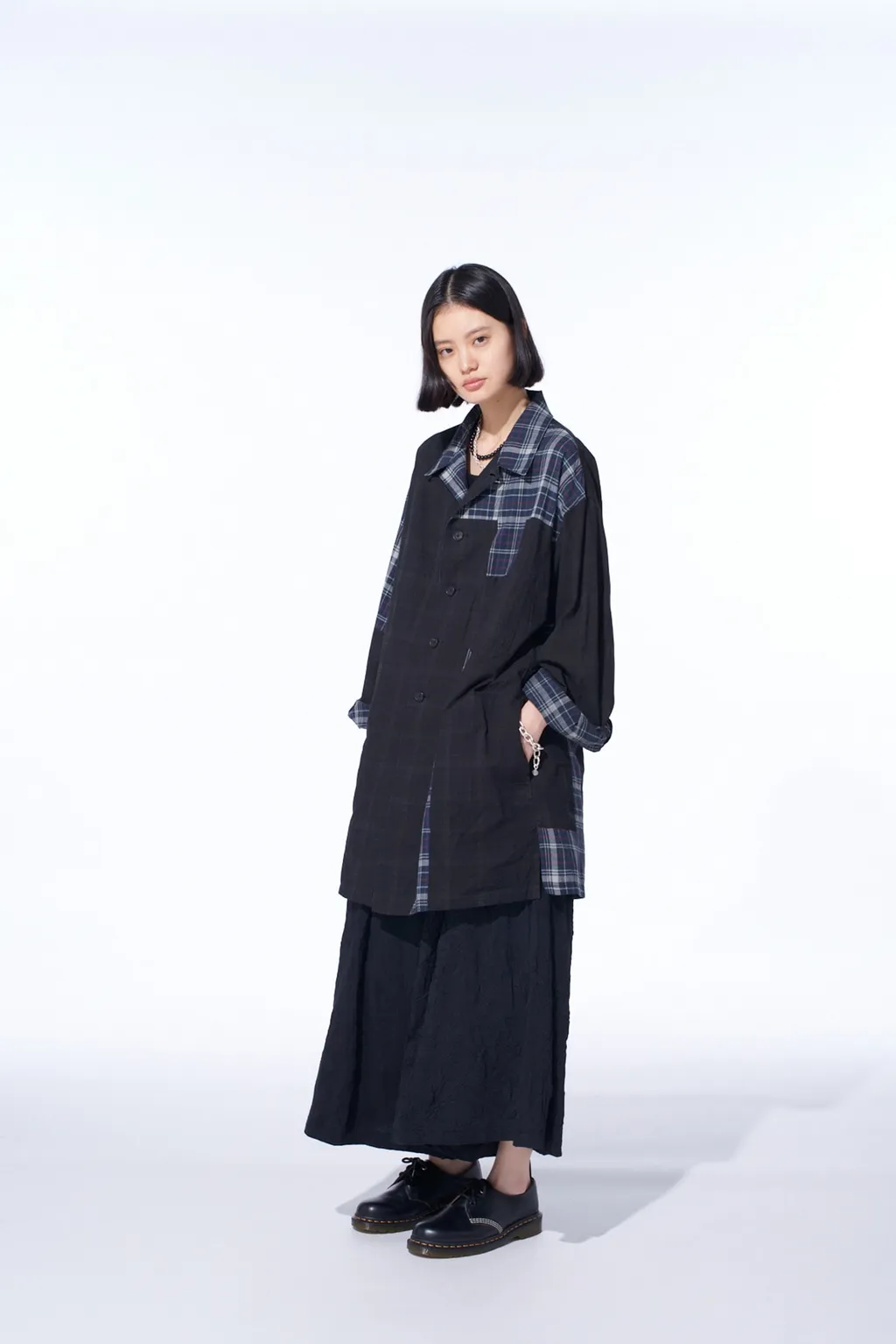 Madras Check Pigment Print Shirt-Blouson