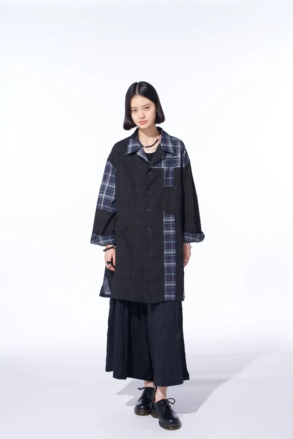 Madras Check Pigment Print Shirt-Blouson