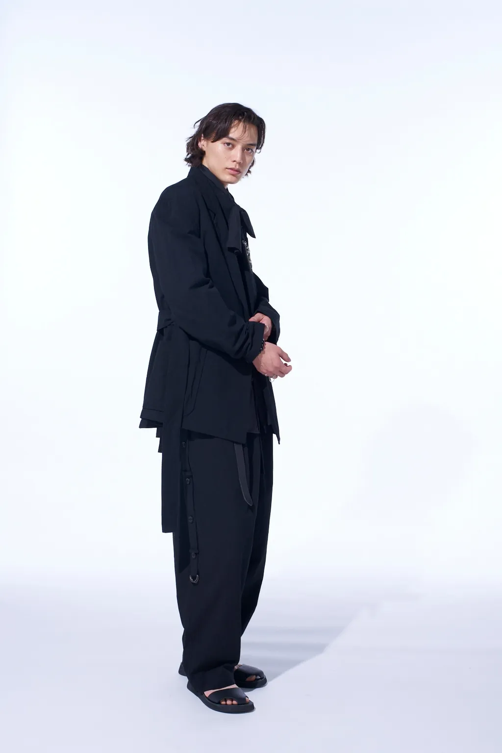 Cotton/Linen Dungaree Belted Jacket