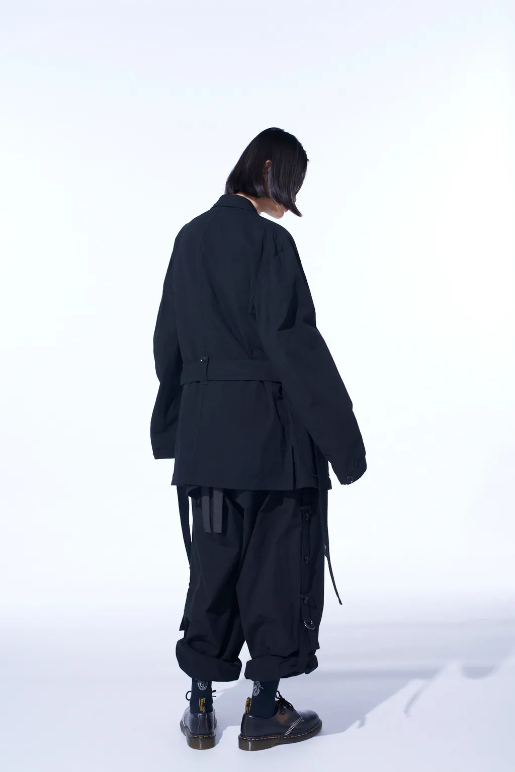 Cotton/Linen Dungaree Belted Jacket