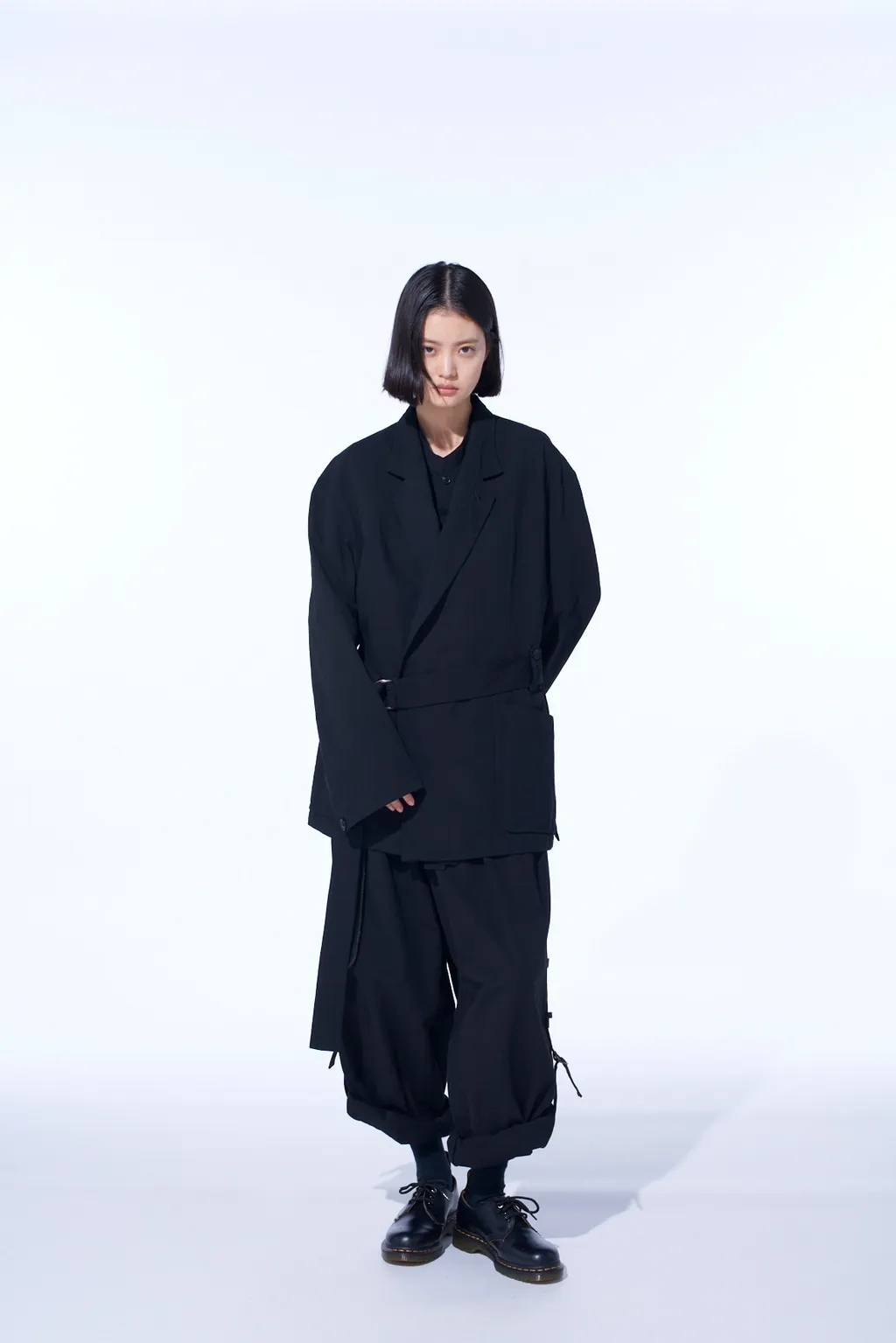 Cotton/Linen Dungaree Belted Jacket