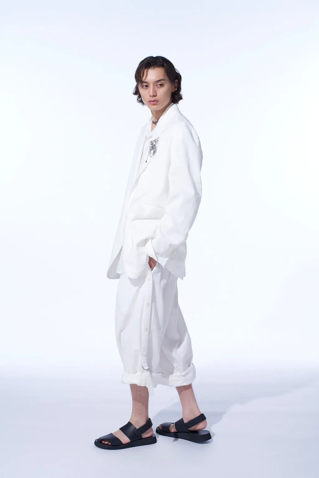 Cotton/Linen Dungaree 2Bs Jacket