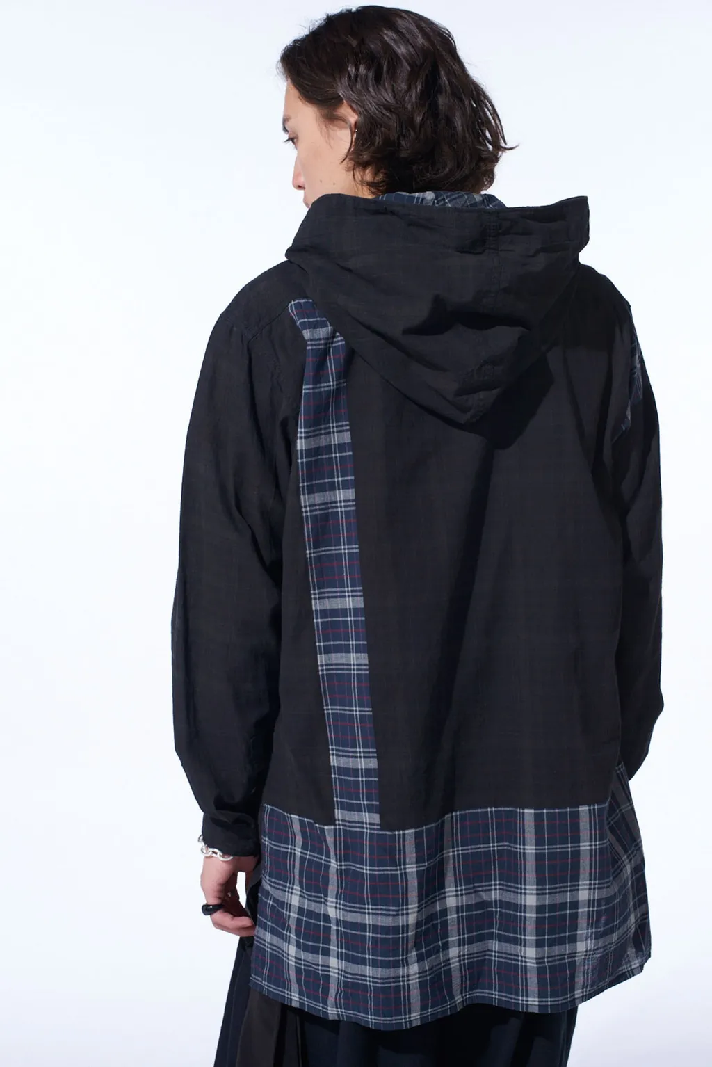 Madras Check Pigment Print Hooded Shirt