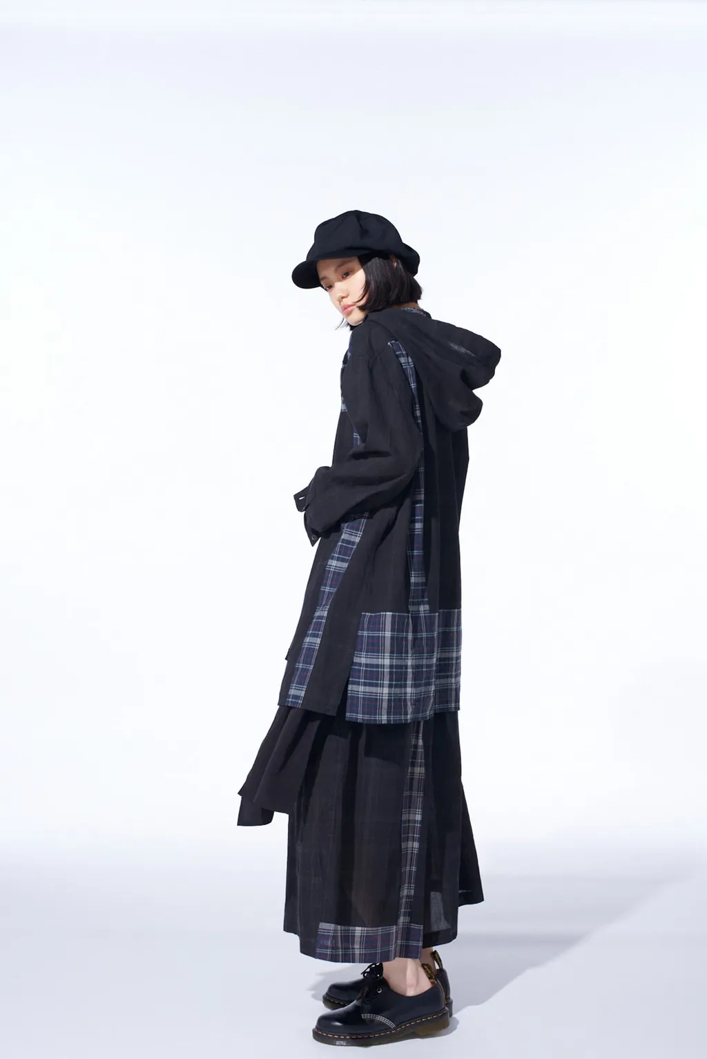Madras Check Pigment Print Hooded Shirt