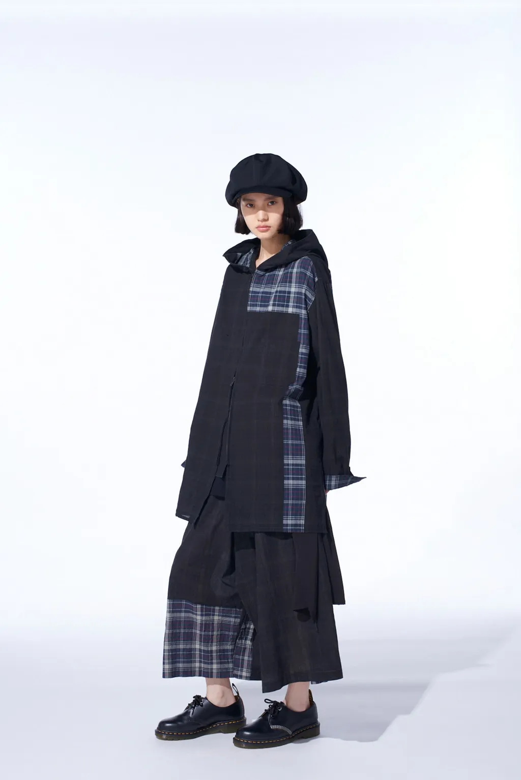 Madras Check Pigment Print Hooded Shirt
