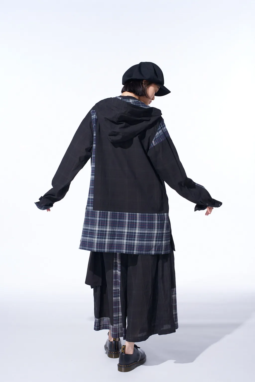 Madras Check Pigment Print Hooded Shirt