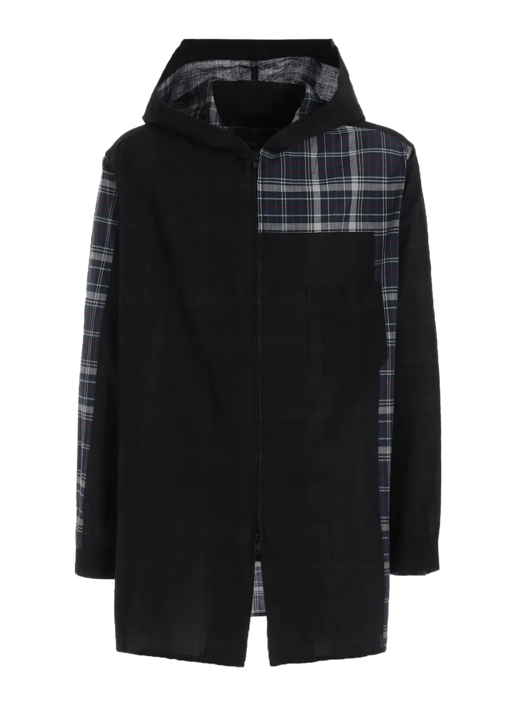 Madras Check Pigment Print Hooded Shirt