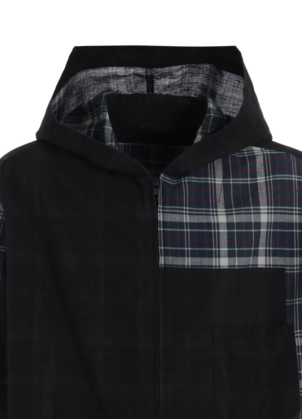 Madras Check Pigment Print Hooded Shirt