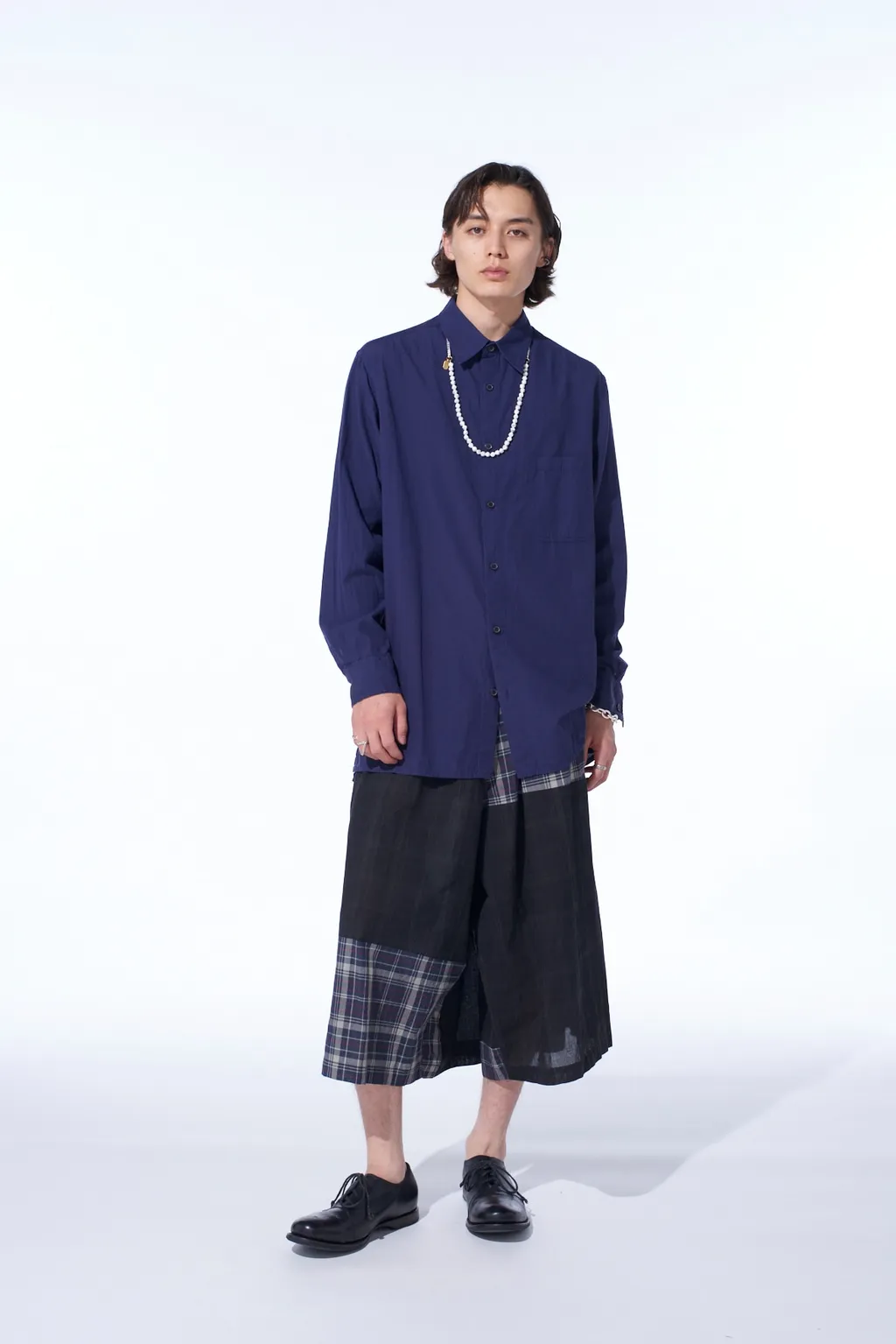 Broadcloth Chambray Loose-Fit Regular Collar Shirt