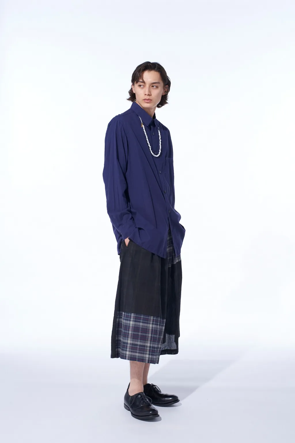 Broadcloth Chambray Loose-Fit Regular Collar Shirt