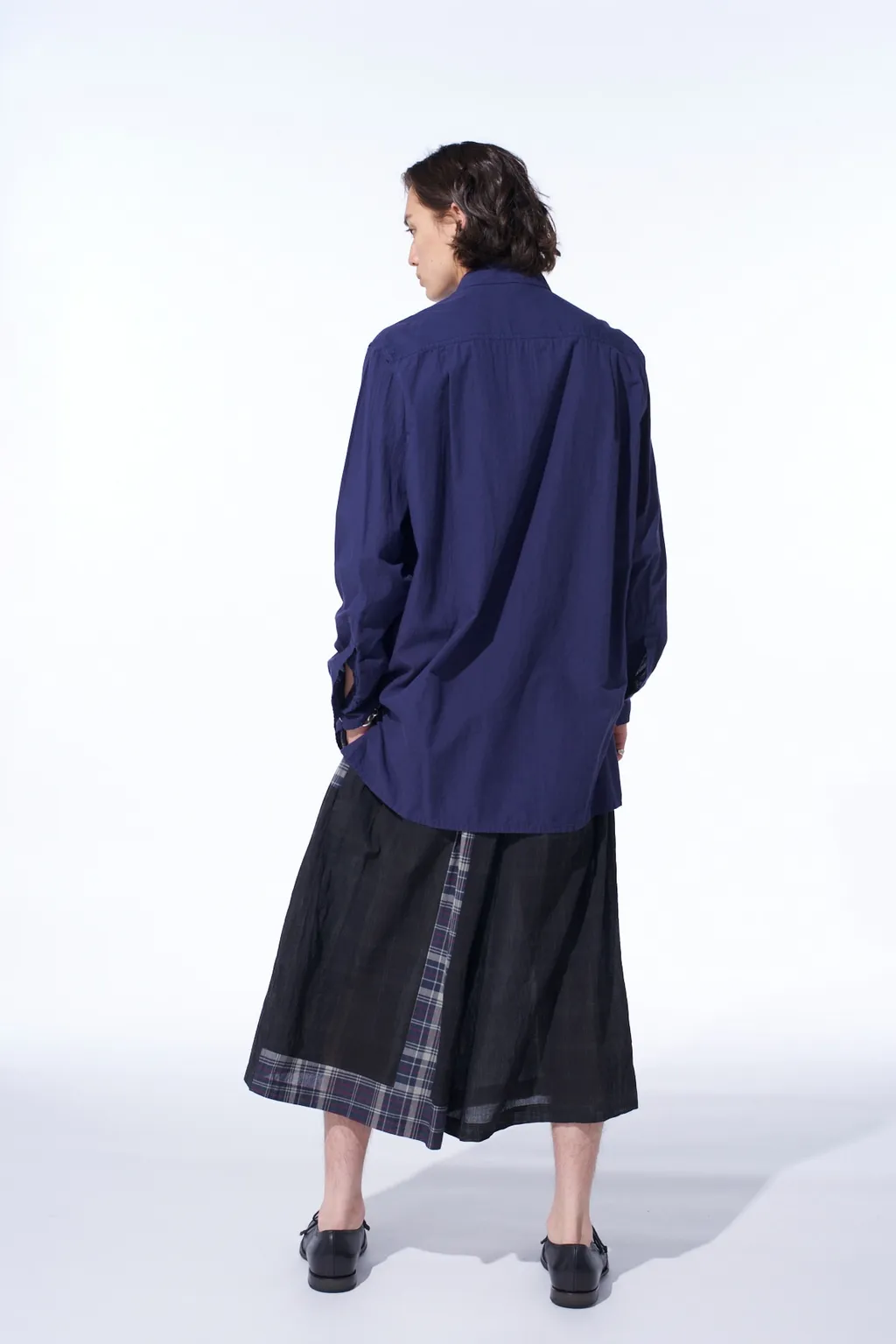 Broadcloth Chambray Loose-Fit Regular Collar Shirt