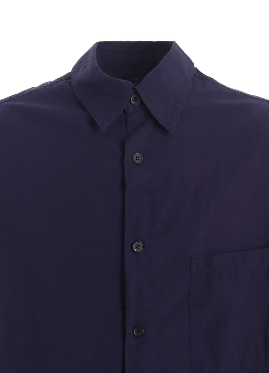 Broadcloth Chambray Loose-Fit Regular Collar Shirt