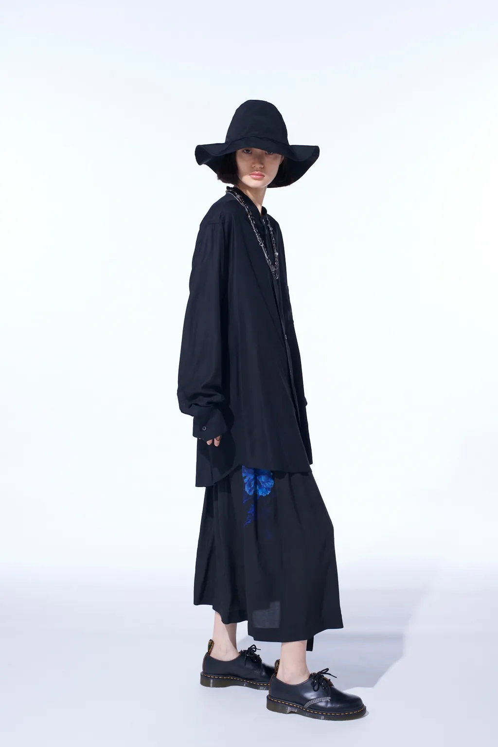 Rayon Twill Loose Fit Stand Collar Shirt