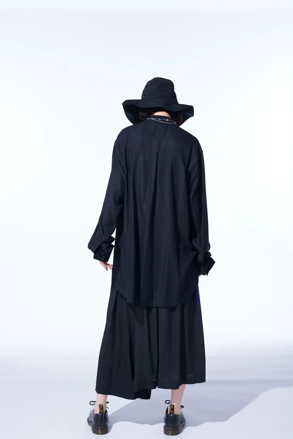 Rayon Twill Loose Fit Stand Collar Shirt