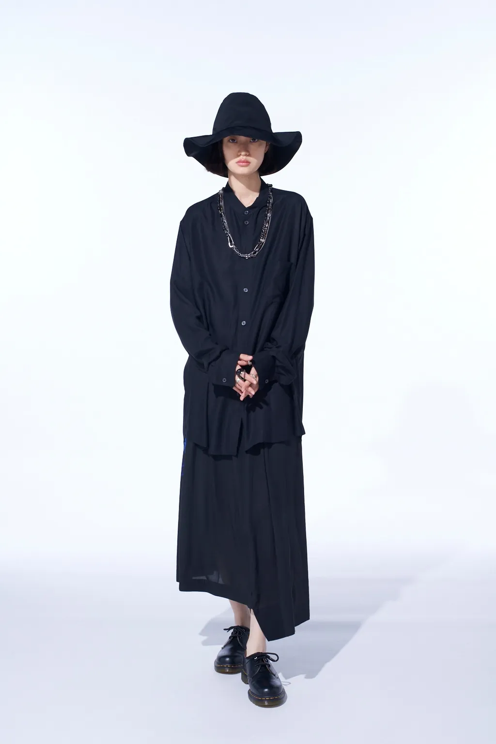 Rayon Twill Loose Fit Stand Collar Shirt