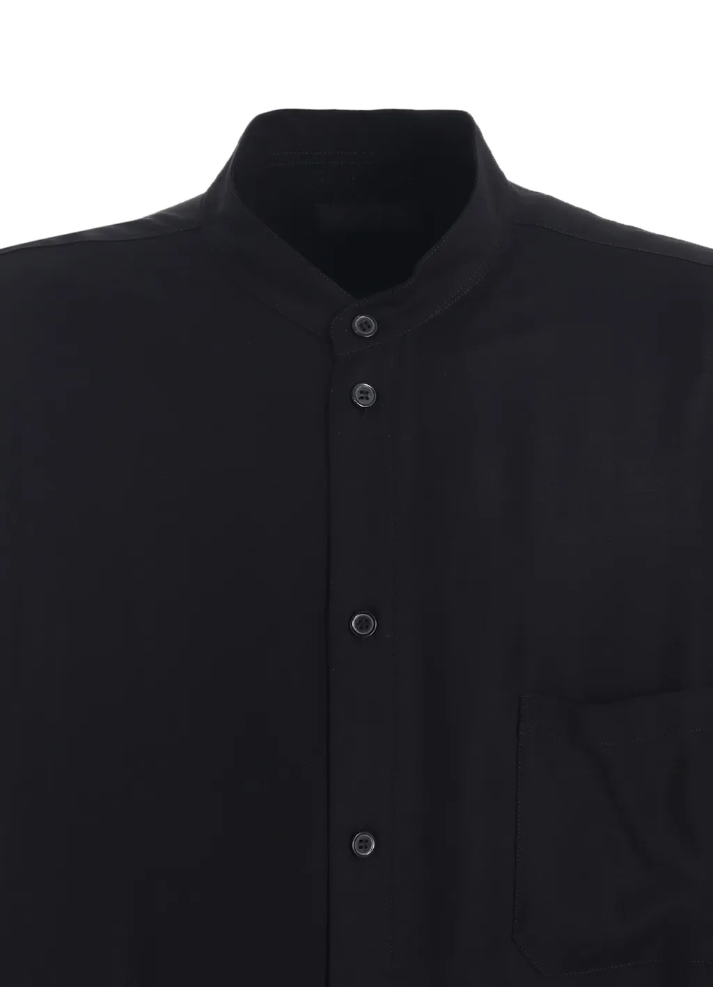 Rayon Twill Loose Fit Stand Collar Shirt