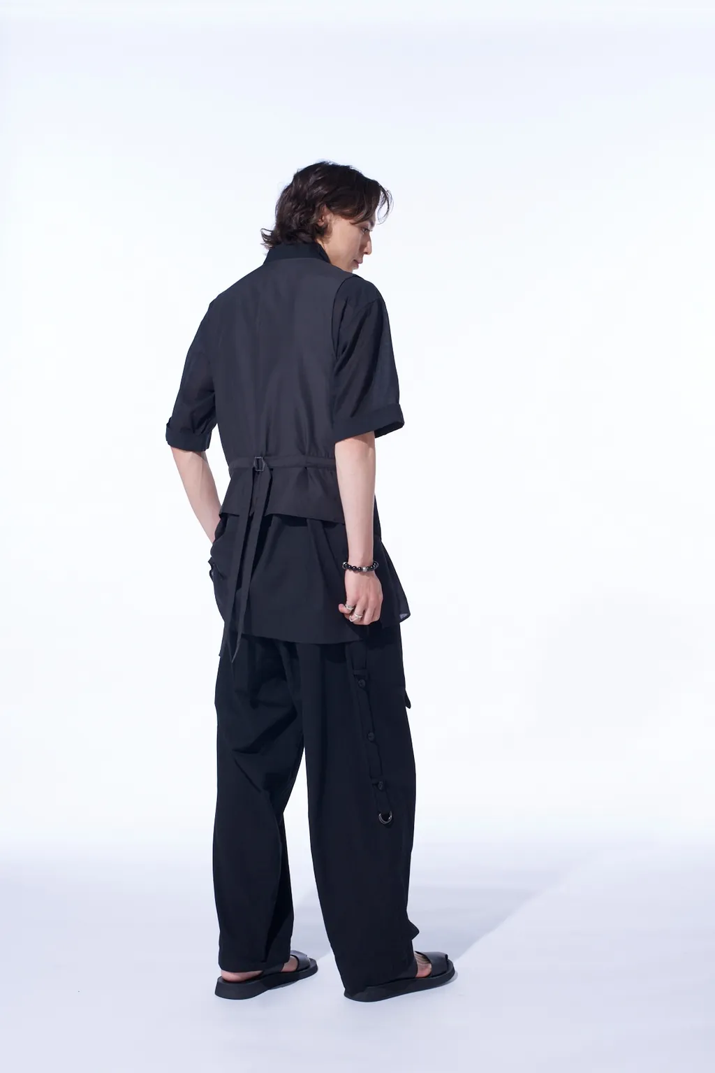 Cotton/Linen Dungaree Stand Collar Vest