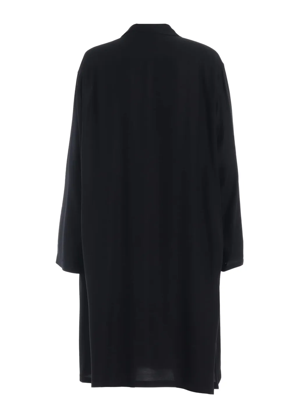 Rayon Twill Open-Collar Long Shirt