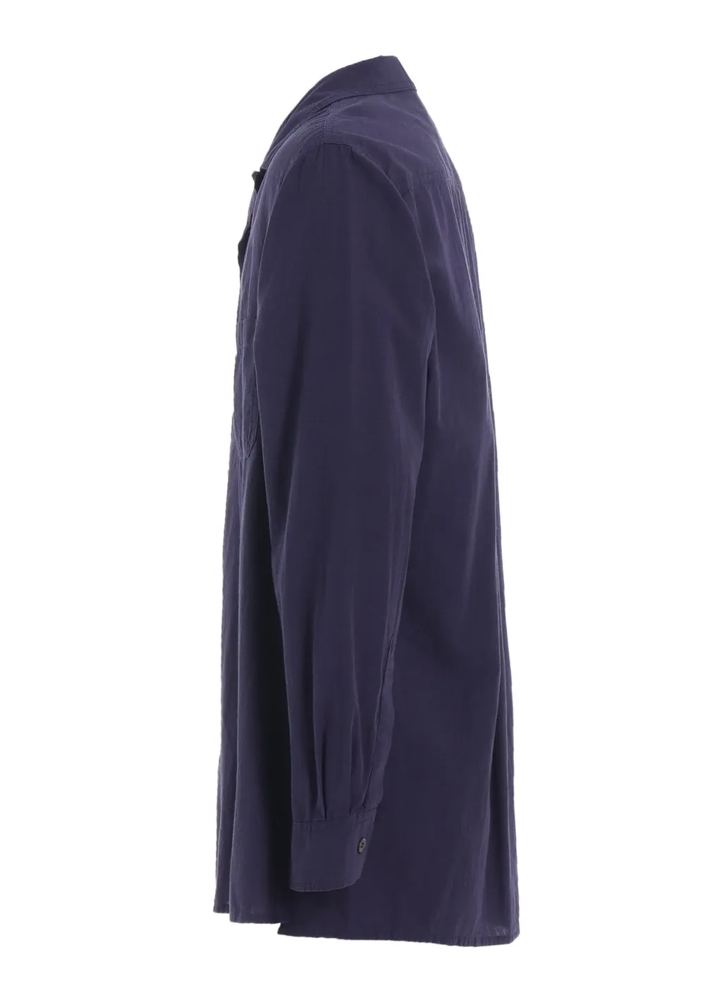 Broadcloth Chambray Loose-Fit Open Collar Shirt