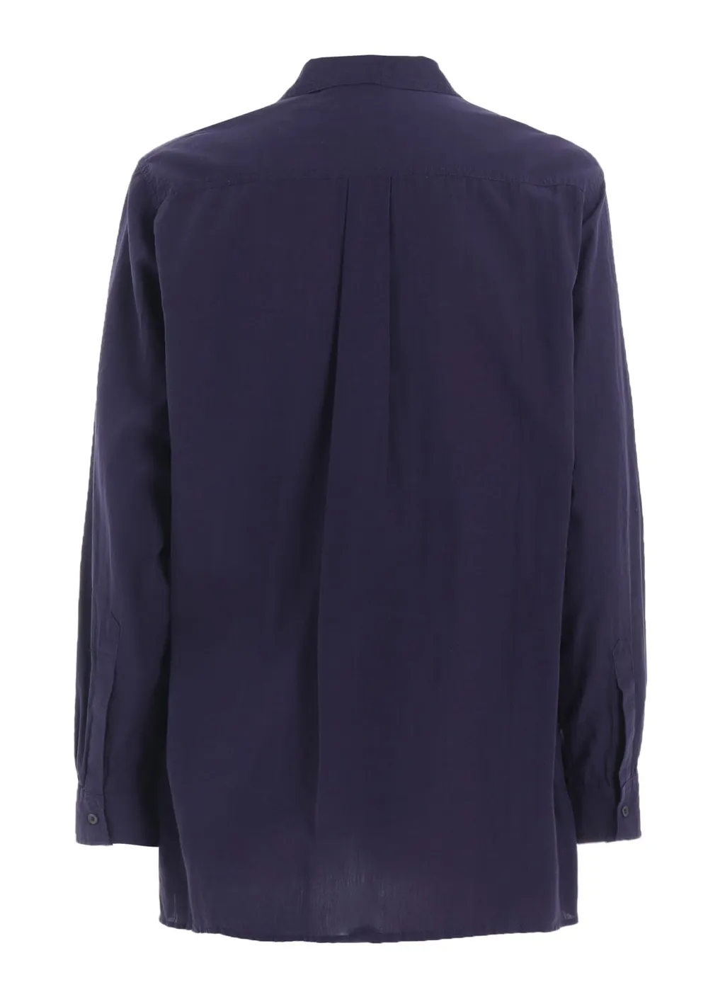 Broadcloth Chambray Loose-Fit Open Collar Shirt