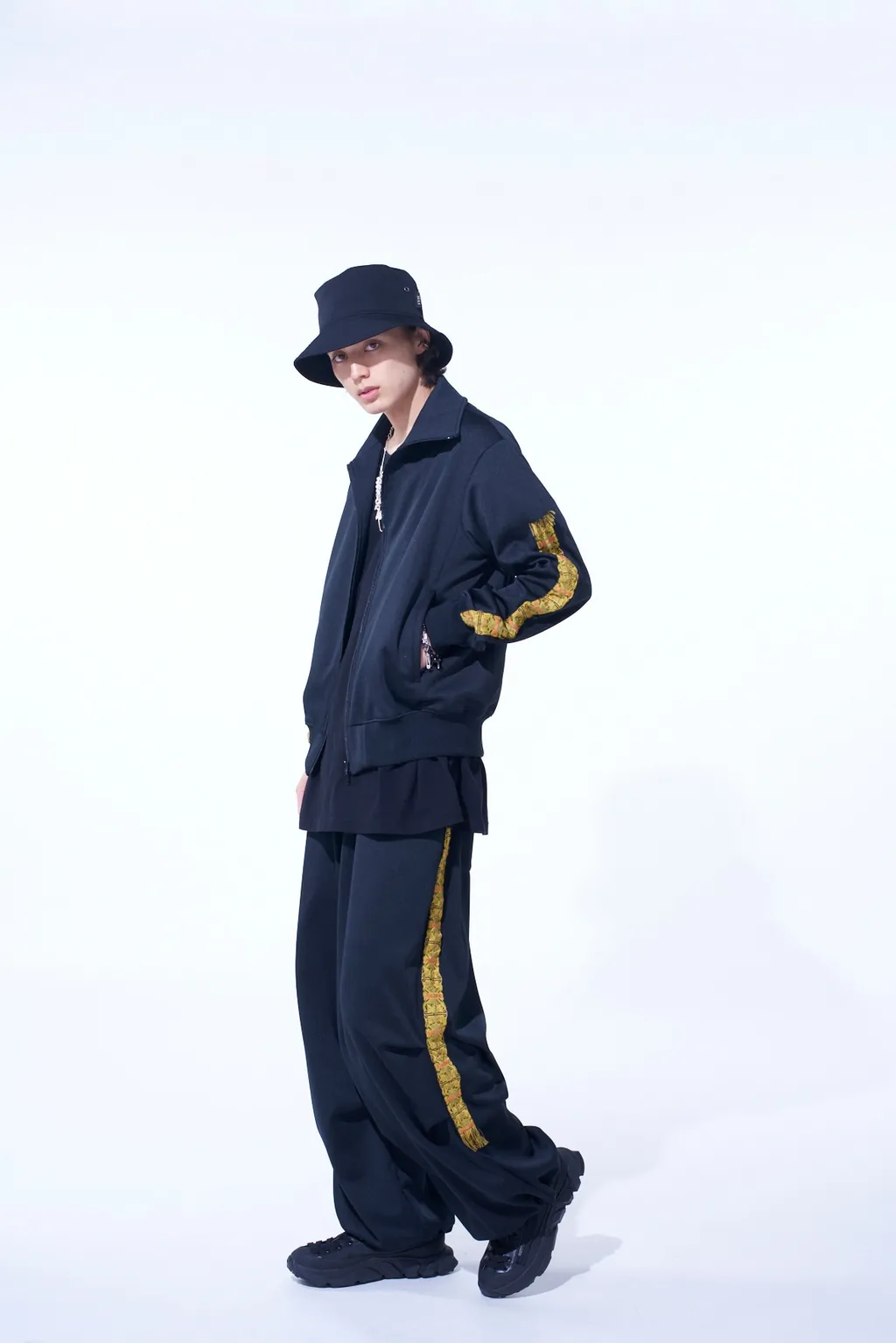 Pe/Smooth Jersey Knee Tuck Military Pants With Tyrolean Tapes