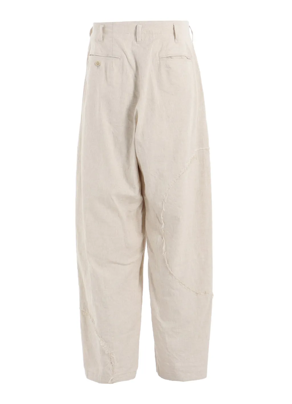 Linen/Cotton Herringbone Zigzag Cut-Out Pants