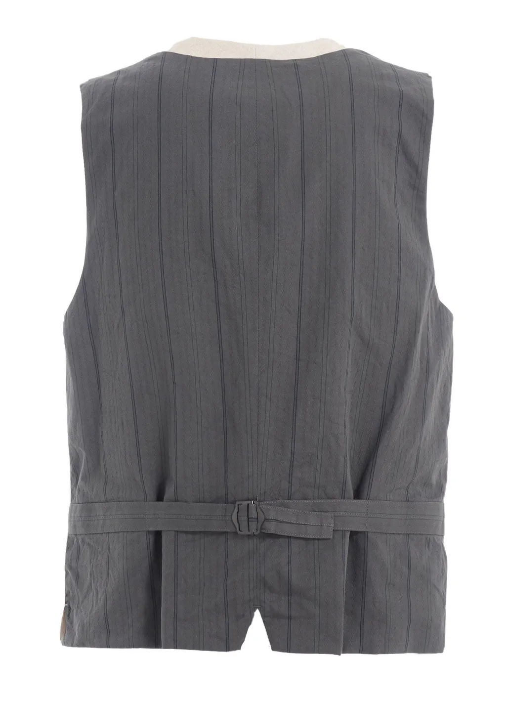 Linen/Cotton Herringbone Zigzag Cut-Out Vest