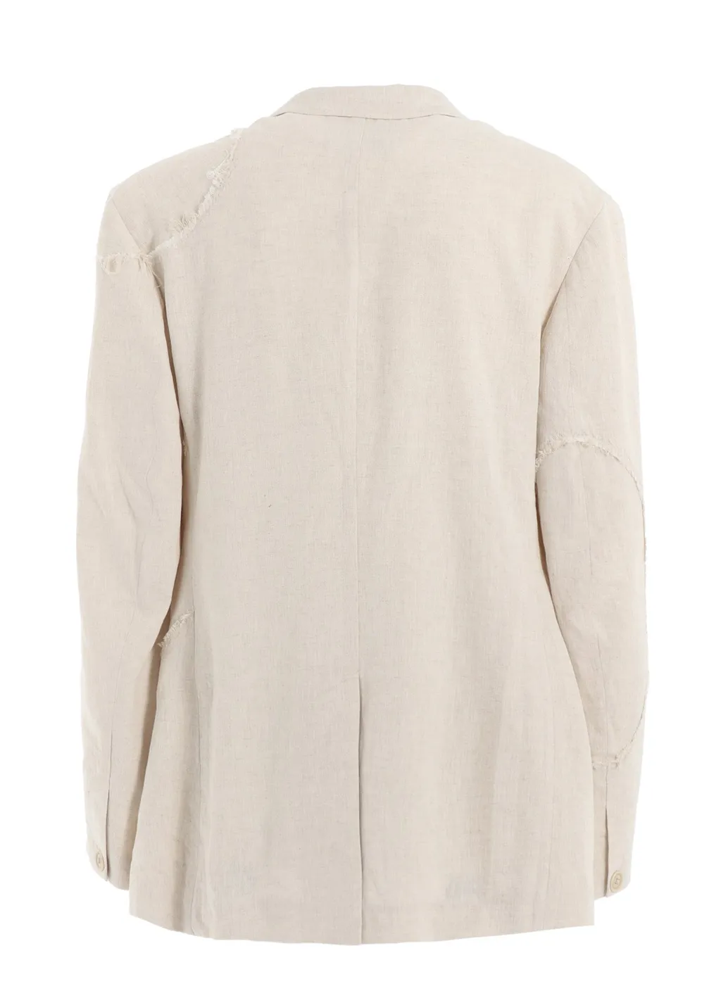 Linen/Cotton Herringbone Zigzag Cut-Out Jacket